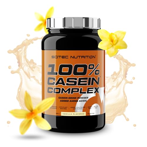 Scitec Nutrition 100% Casein Complex - Complejo de Caseína a base de Caseína Micelar - con L-Glutamina, Taurina y Enzimas Vegetales, 920 g, Vainilla
