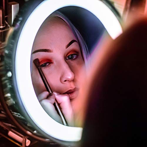 TOGETOP Led-make-upspiegel, verlichte make-upspiegel met 5 x / 1 x vergroting, oplaadbare make-upspiegel, tafelspiegel - Image 8