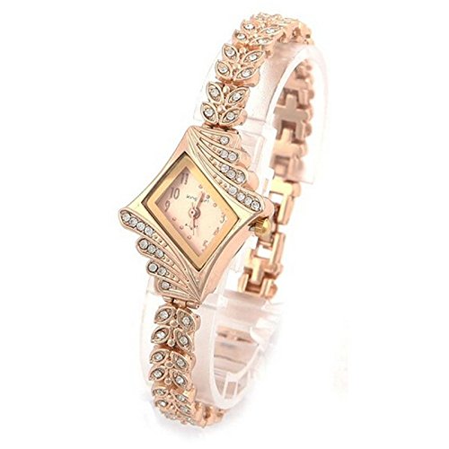 GenericWomen Watch for Mother Ramadan Gifts Wrist Women Watch Bangle Bracelet Quartz GD Crystal Fashion Women's Watch Stainless Steel Watch Bands
