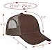 Falari Trucker Hat Baseball Cap Structured Plain Design 6 Panel, Adjustable Size - Brown
