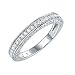 Newshe Stackable Band Wedding Engagement Ring for Women 925 Sterling Silver CZ Eternity 2.5mm Size 5-12