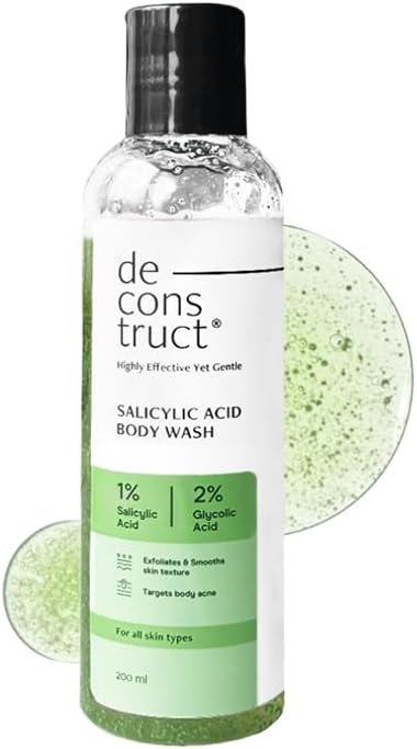 1% Salicylic Acid Body Wash with 2% Glycolic Acid | Prevents Body Acne, Rough & Bumpy skin | Deeply cleanses skin | Shower gel for Women & Men- 200ml