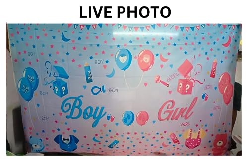 Image of 1 pc Baby Shower Theme Backdrop Cloth (6.5ft X 5ft) Mom to Be Decoration Items Dohale Jevan Background Curtain (Pack of 1, Multicolor)