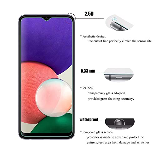 Image of AOKUMA Tempered Glass Screen Protector for Samsung Galaxy A22 5G, Pack of 2, Screen Protector Compatible with Samsung Galaxy A22 5G, Premium Tempered Glass Screen Protector with 9H Hardness