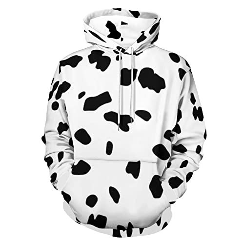 Bagea-Ka Dalmatian Dog Print Unisex Hoodie Sweatshirt Pullover with Pockets 3D Print for Men Women