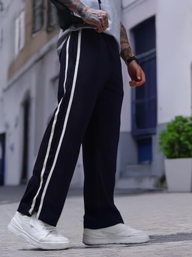 Image of Men's Loose Fit Side Tape Trackpants