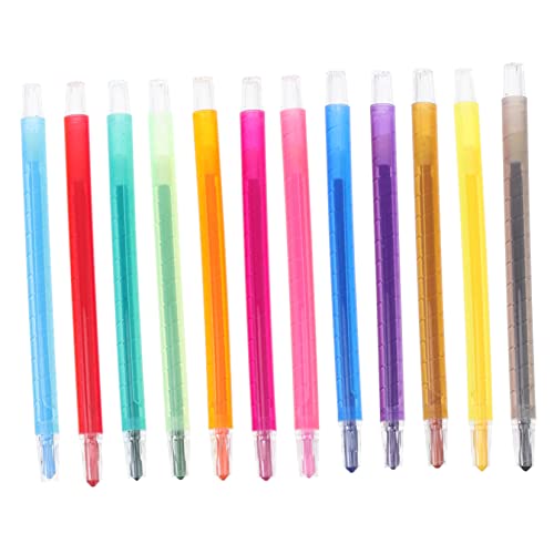 ERINGOGO Kids Drawing Stationery 12 Color Rotating Crayons Kids Art Supplies Easy to Use