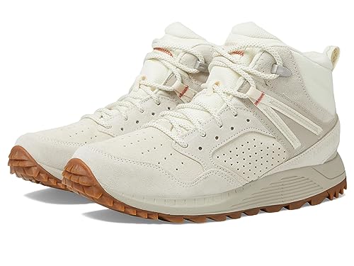 Merrell Women's Wildwood Mid Leather Waterproof Hiking Boot, Off-White, 9