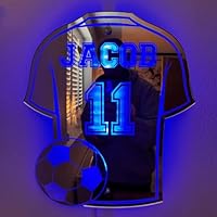 Personalized Led Sign, Football Team Kit, Custom Name Football Shirt Led Sign, Soccer Team Shirt Kid's, Room Decor Led Wall Decor