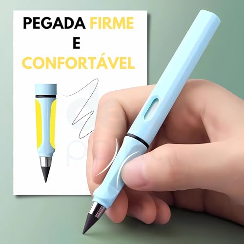 Kit 6 Lápis Infinito com Borracha Eterno Durável Reutilizável Premium