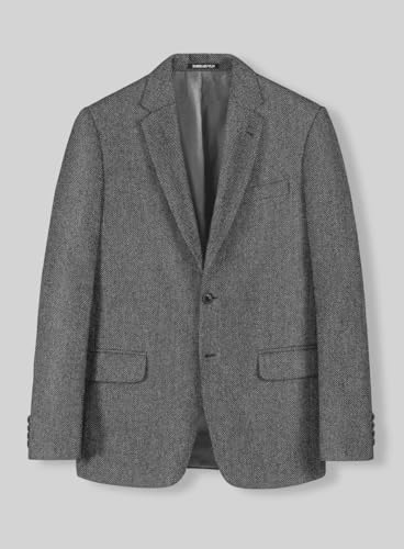 EMERAIDVLN Men's Tweed Blazer Vintage Herringbone Tweed Suit Jacket Casual Two Button Notch Lapel Wool Blend Sport Coats3