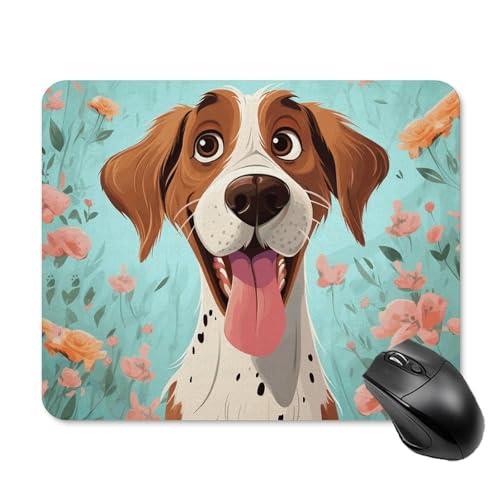 Tapis de souris chien drôle 20x25 cm en caoutchouc antidérapant et imperméable