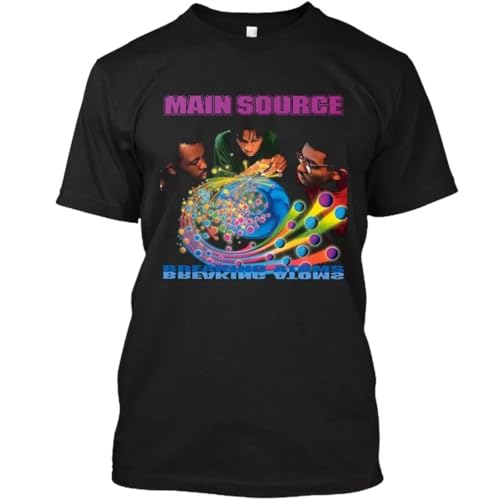 XKYYPOORWW Popular Main Source Breaking Atoms American Music Vintage T-Shirt SizeBlackM