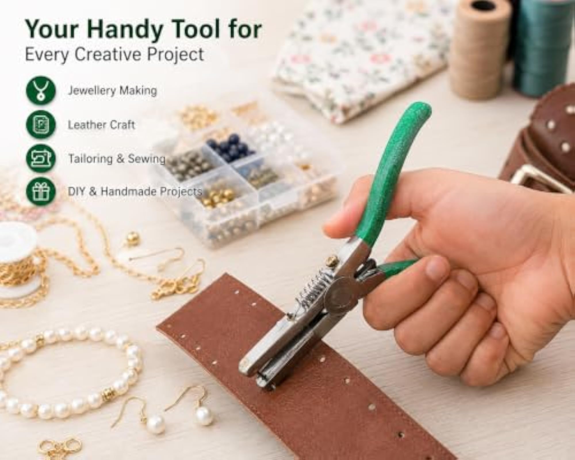 Punch Plier for Jewellery Making, Manual Hole Punch Tool