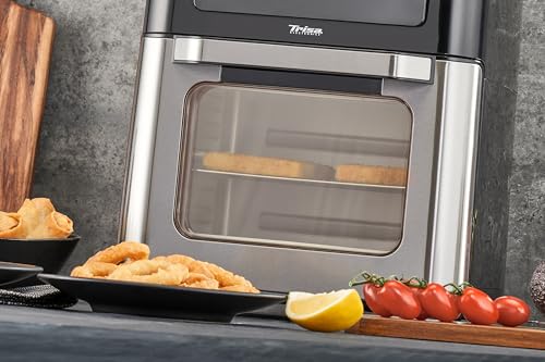 Trisa Heißluftfritteuse 12L "Crisp Master", Rotierender Frittierkorb, Airfryer mit Rotisserie, Grillen, Backen, Rösten, Dehydrieren, Aufwärmen, Touch-Display, 50-200°C, Spülmaschinenfest – Bild 7