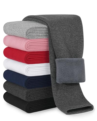 Girls Fleece Lined Leggings Thick Winter Warm Cotton Pants Thermal Tights for Kids