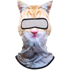 Cat Ski Mask, Breathable Cat Balaclava, Cute Full Face Mask Animal Ski Mask for Hiking Riding