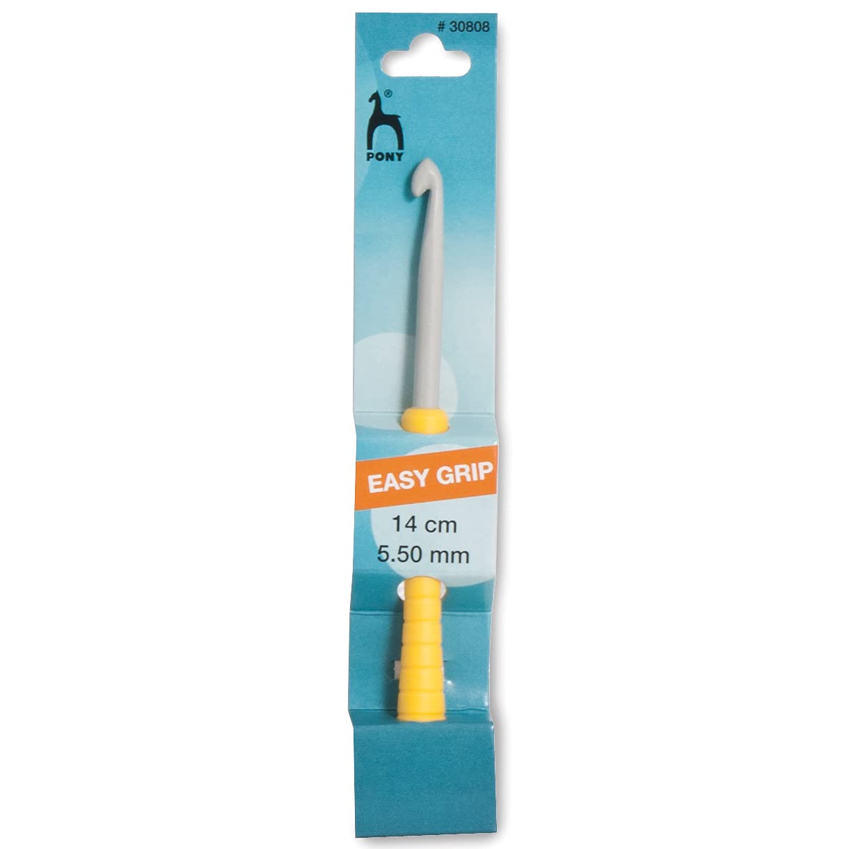 Pony Easy Grip Crochet Hook, Aluminium, Multi-Colour, 5.5mm