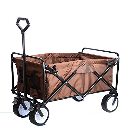 Carts Lxn Heavy Duty Foldable Garden Trolley Folding Wagon Truck Wheelbarrow,Portable outdoor camper,Load-bearing 100KG