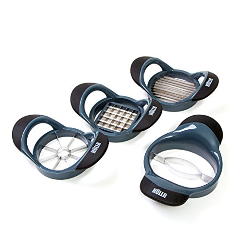 HULLR 4-Piece Fruit & Vegetable Slicer Corer Splitter Cutter, Multi-Functional Kitchen Gadget Set, Premium Tools with Easy Grip