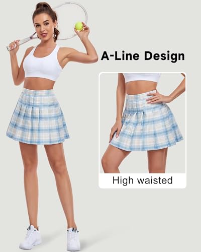 Image of Pleated Skirts for Women Tennis Skirt with Shorts High Waisted Mini Skort