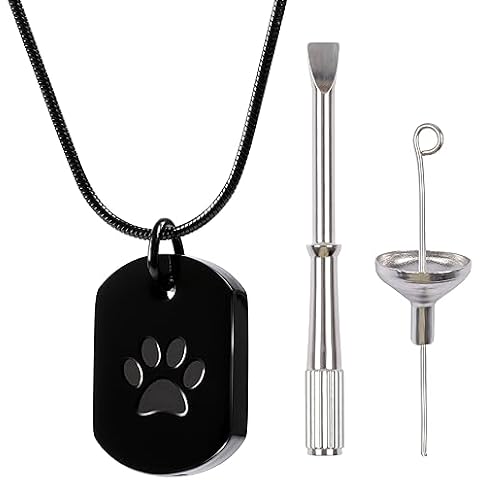 BELLE VOUS Black Steel Pet Urn Pendant Cover