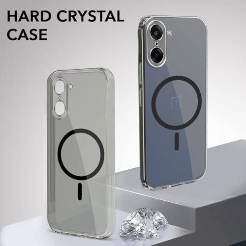 Image of Jkobi Lifetime Anti-Yellow MagSafe Compatible Clear Back Cover Case for Oneplus Nord CE 5 (Sleek Hard Crystal | Shockproof and Camera Protection)