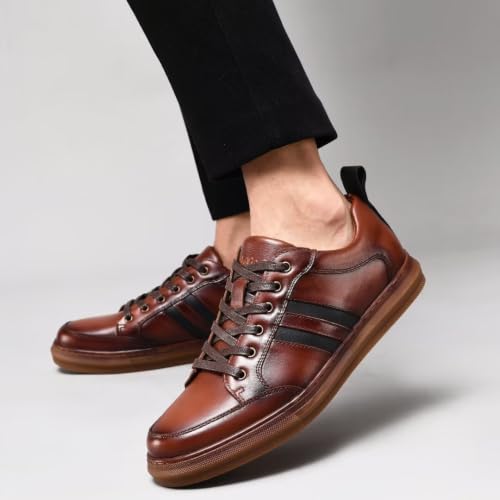 Image of Arkbird Casual Sneakers, Breathable Lace-Up Leather Walking Shoes Comfortable Fashion Sneakers for Men Daily Work