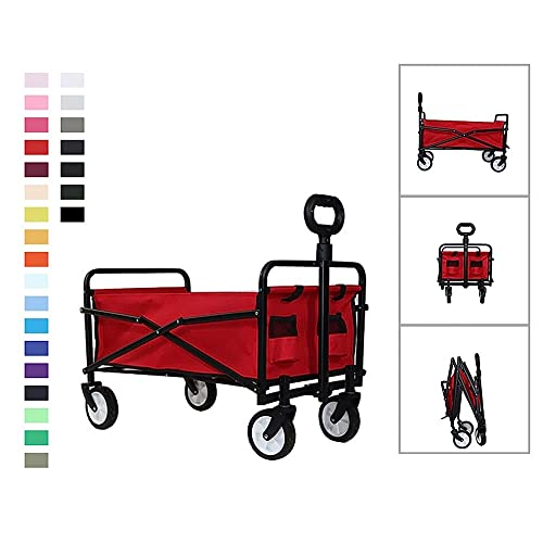 Handwagen, zusammenklappbarer Trolley für den Außenbereich, zusammenklappbar mit abnehmbarem Stoff, Festival G-Arden Camping-Picknickwagen, unterstützt max. 100 kg, tragbarer Transportanhänger/Sc – Bild 3