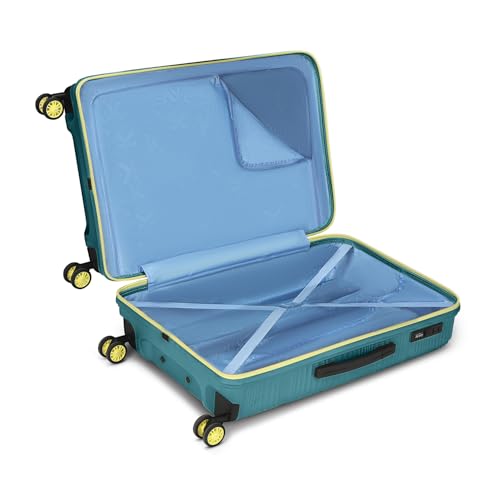 Image of Skybags Swirl Check-in Trolley Bag 75cm | Large Hard Luggage | 8 Wheels Suitcase for Travel | 3-Digit Combination Lock with Anti-Theft Zipper | Polypropylene | 3 Years Warranty - Unisex (Cyan)