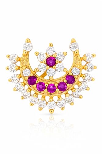 Image of Etasha 925 Sterling Silver Gold Plated Nosepin for Women & Girls with Elegant Design | Stylish & Comfortable | Ideal for Casual Outings, Parties, Weddings, Gifting & Daily Use | 6 months warranty
