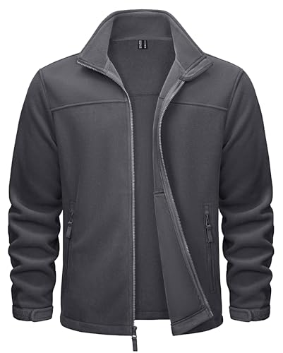 TACVASEN Men's Lightweight Fleece Zip Up Jacket