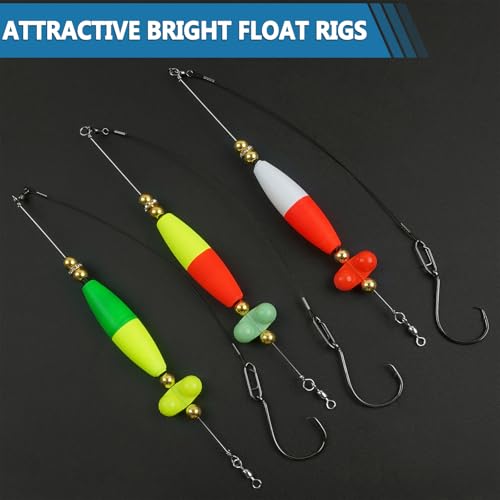 Catfish Rig Catfish Float Rigs Equipo de Pesca para Bagre con Cascabeles, Cuentas, Flotadores, Anzuelos en Círculo 6/0 8/0 Santee Cooper Rigs para Pesca en Río, Lago y Orilla miniatura 7