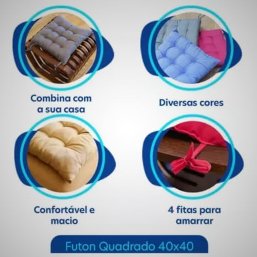 Assento Para Cadeira Futon 40x40 Cm - Preto