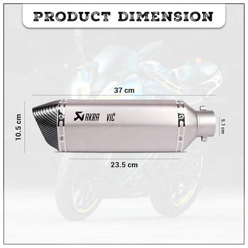 Image of OBEROI'S TRADERS Premium Universal Exhaust Silencer /Silencer Muffler Pipe for All Bikes /Motorcycle (D-CUT)