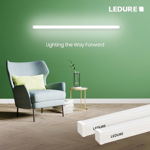 Image of LEDURE Linear Comet Batten Series: 22 W Energy-Efficient Batten | Internal Driver | 4ft LED Suitable for Wall & Surface Mounting | Led Tubelight Batten |Warm White (Pack of 4)