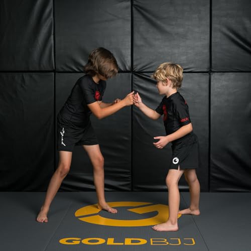 Gold BJJ Short infantil de Jiu Jitsu - Short de luta juvenil leve para artes marciais, luta livre, b