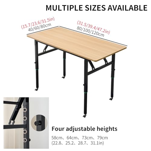 Vielseitiger, leichter Laptoptisch auf Rollen, stabiler, platzsparender Schreibtisch für Heimbüro und Sofa, ideal für Remote-Arbeiten und Studium, Braun ((L x B x H) 80 x 40 x 75 cm