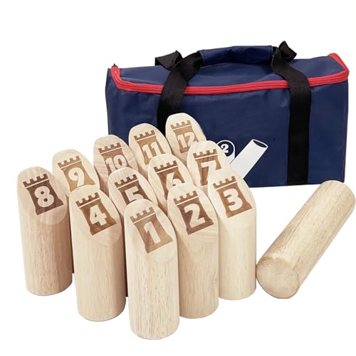 Jac & Mok Numbered Toss -Wurfspiel - Wikingerspiel – Nummern Bowling mit...