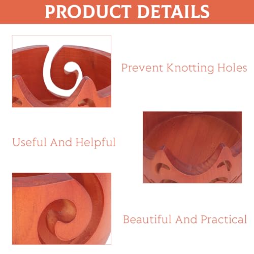 Image of Sunicon Cute Cat Yarn Bowl, New Yarn Bowls Yarn Storage Bowl Creative Wooden Handmade Round Woolen Bowl for DIY Knitting Crocheting Christmas Thanksgiving New Year's Gifts(16 * 16 * 10cm)