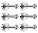 NELXULAS Brushed Stainless Steel Long Bath Towel Hooks Single Super Heavy Duty Wall Mount Hook, Fit for Bedroom,Living Room, Bathroom and Fitting Room, Office and Garage Storage (6)