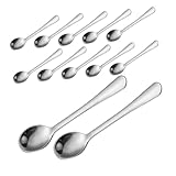 Cabilock 12 Stück Gewürzglas Löffel Mini Gewürzlöffel aus Edelstahl für Gewürzdosen für Pfeffer kleine Gewürz aus Edelstahl Silver
