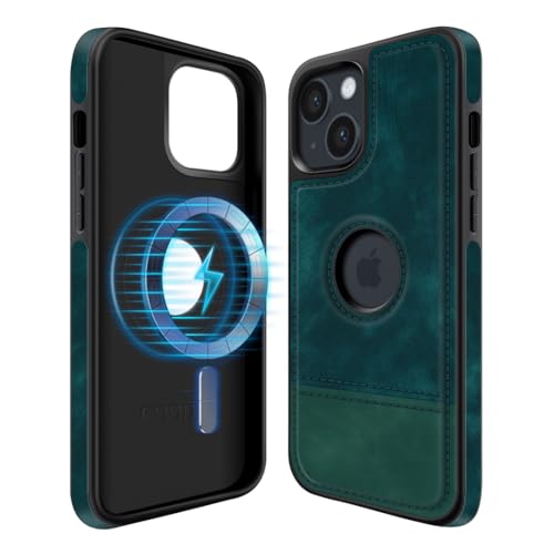 COODIO Logo-View Custodia in Pelle per iPhone 14 Plus 6,7