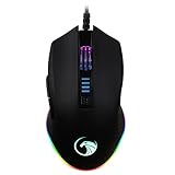 NPET M20 RGB FPS Gaming Mouse, 1000Hz Polling Rate Ergonomic Gaming Mice, Programmable Buttons, Comfortable Hand Feeling Mouse for Laptop PC Computer Gamer