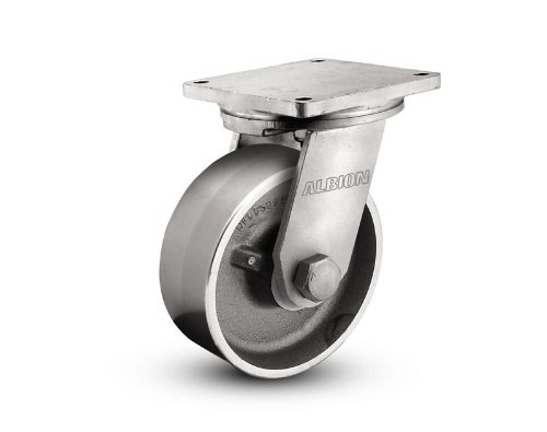 Albion 95 Series Rigid Plate Caster, Forged Steel Wheel, 8000 lbs Cap