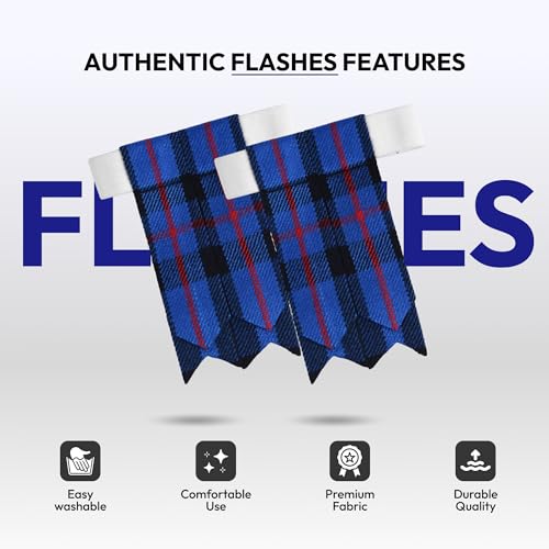 Image of Scottish Tartan Kilt Flashes with Elastic Adjusters