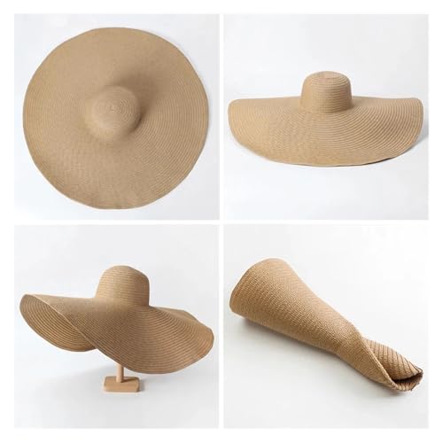 Chapeau de paille pliable surdimensionné à large bord classique