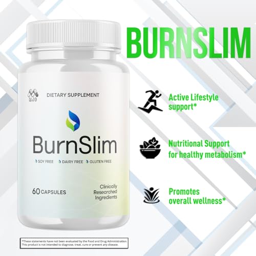 Image of (5 Pack) Burn Slim Capsules, Official Burnslim Pills with All Natural Ingredients, Advanced Burn Slim Health and Wellness Supplement Supporting Active Lifestyle for Women and Men (300 Capsules)