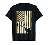 Camo US Flag Quail Pheasant Hunting Upland Hunt Patriotic T-Shirt