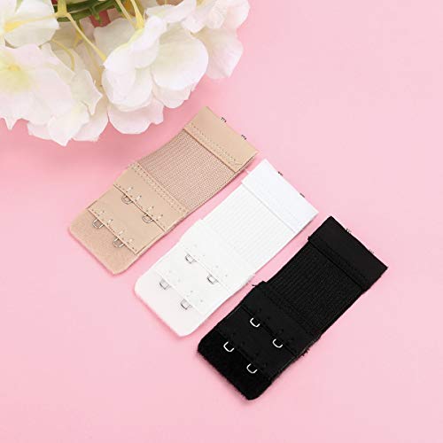 Lurrose 3 extensores de lingerie de sutiã elástico feminino, 2 ganchos, 2 fileiras de tiras de exten